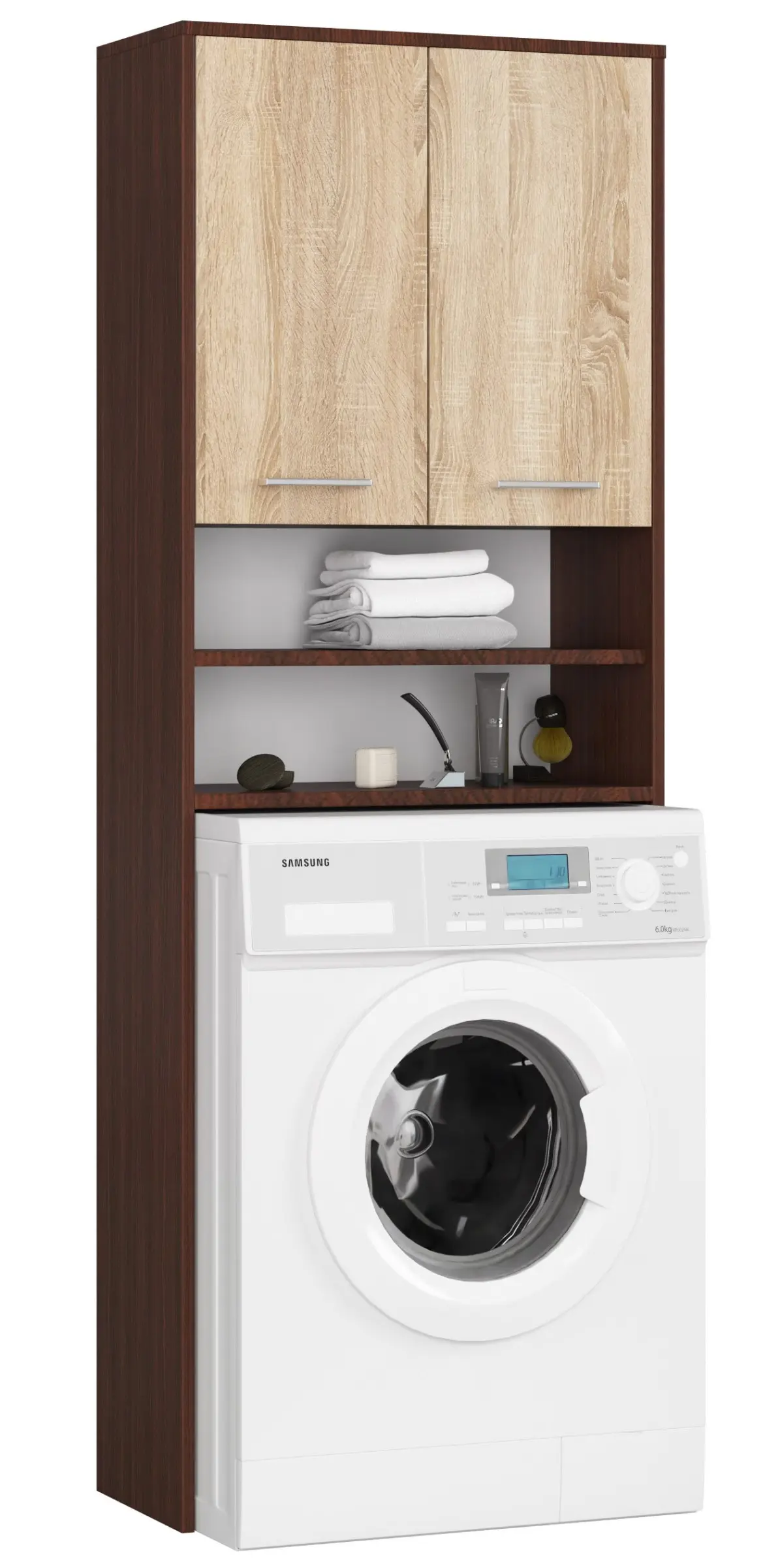 Ak furniture Koupelnová skříňka nad pračku Fin venge/sonoma