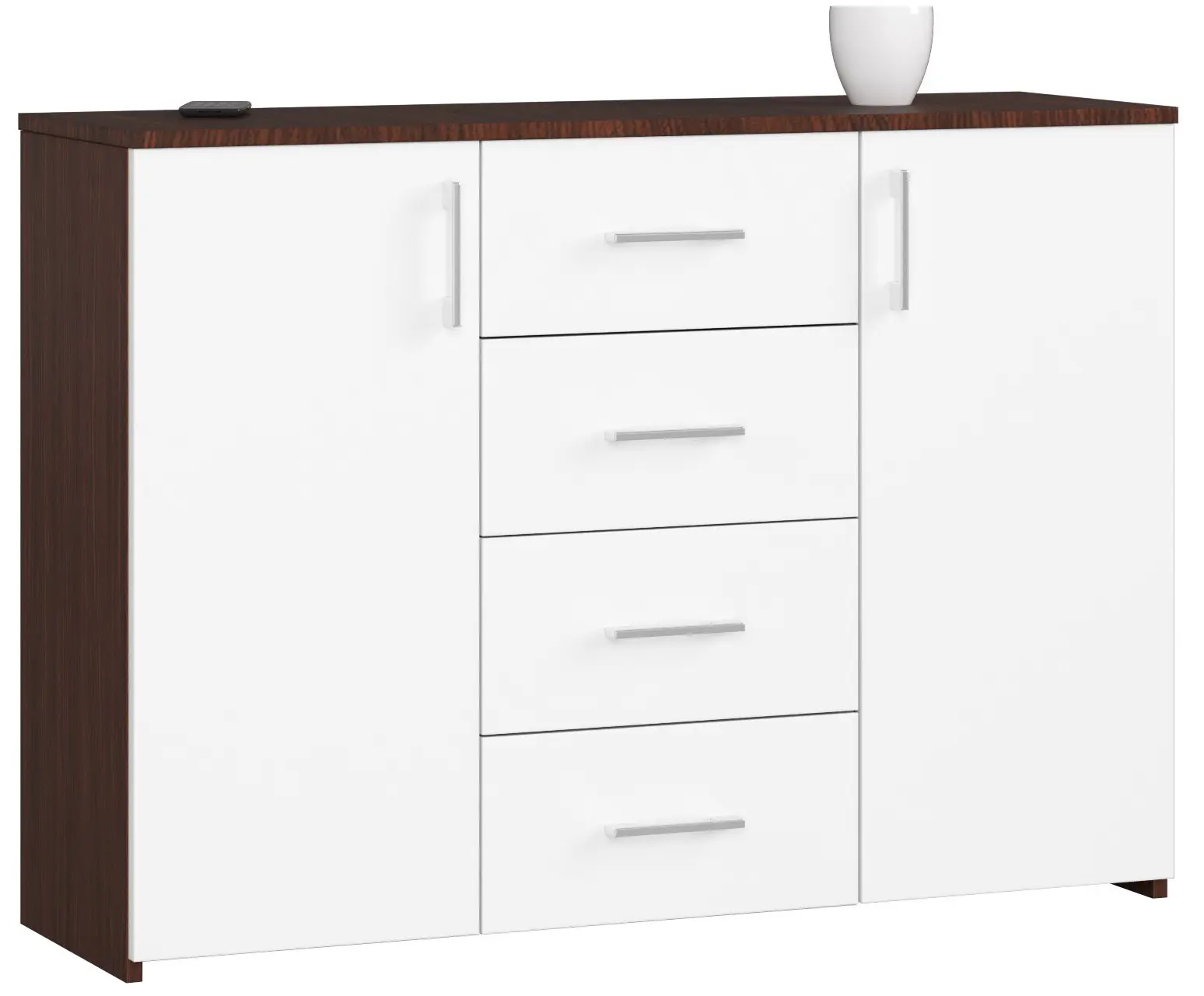 Ak furniture Komoda Torvi K 110 cm wenge/bílá