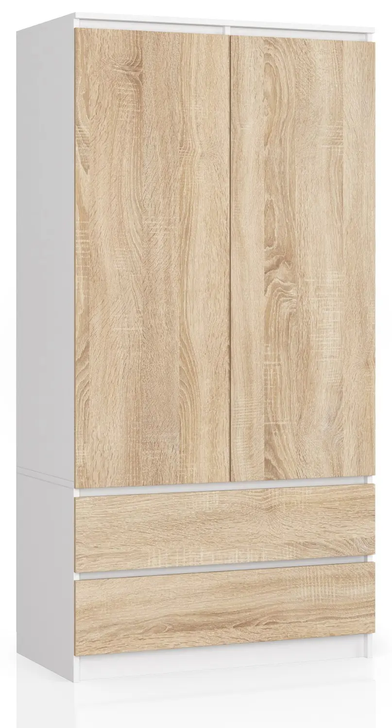 Ak furniture Šatní skříň Star 90 cm bílá/dub sonoma