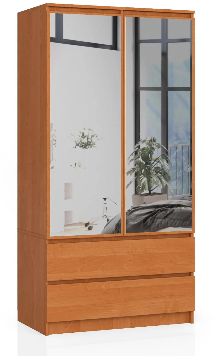 Ak furniture Šatní skříň Star se zrcadlem 90 cm olše