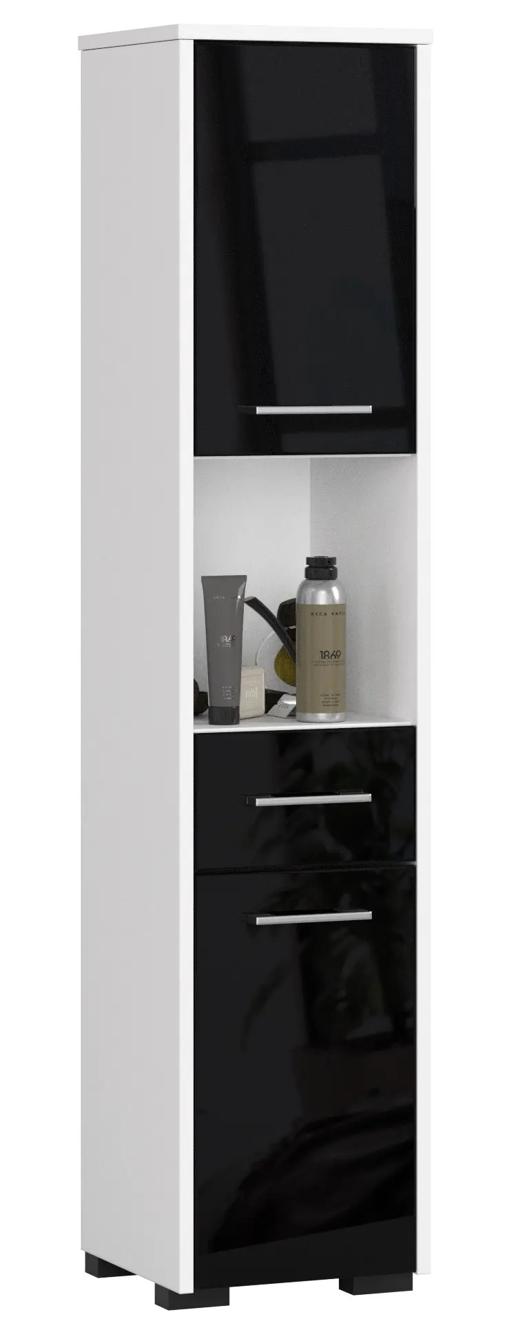 Ak furniture Koupelnová skříňka Fin II 30 cm bílá/černá lesk