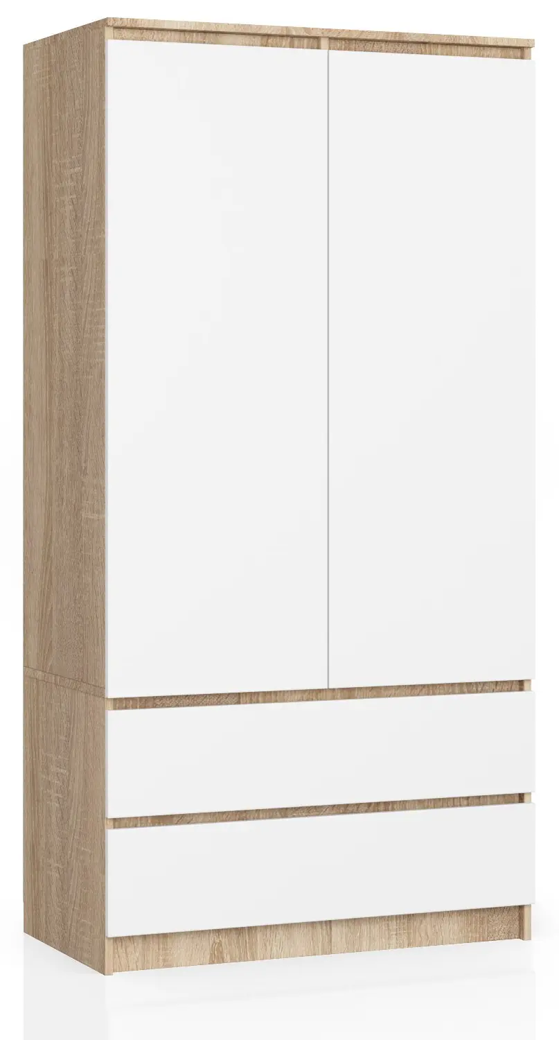 Ak furniture Šatní skříň Star 90 cm dub sonoma/bílá