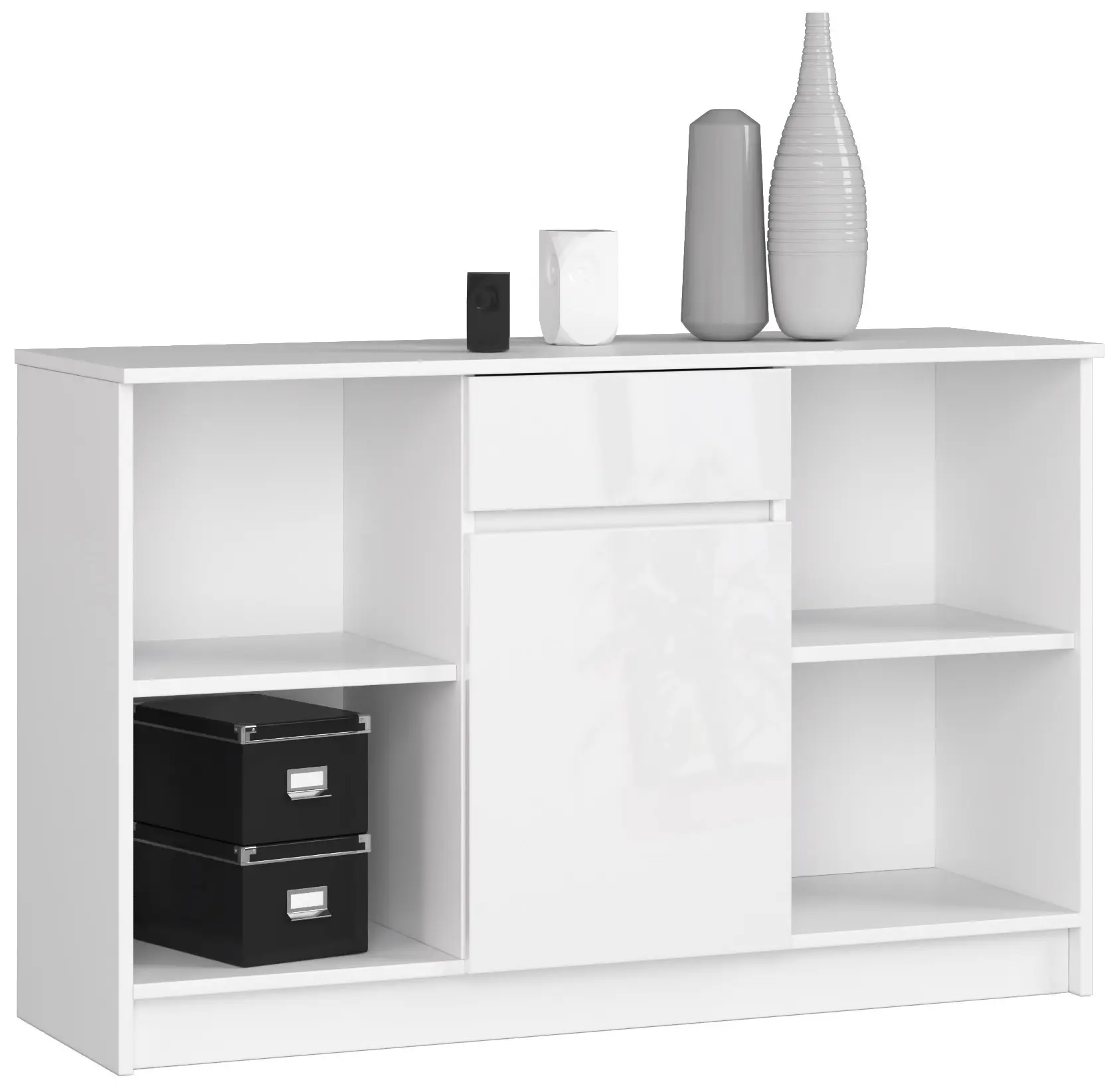 Ak furniture Komoda B-17 120 cm bílá lesk