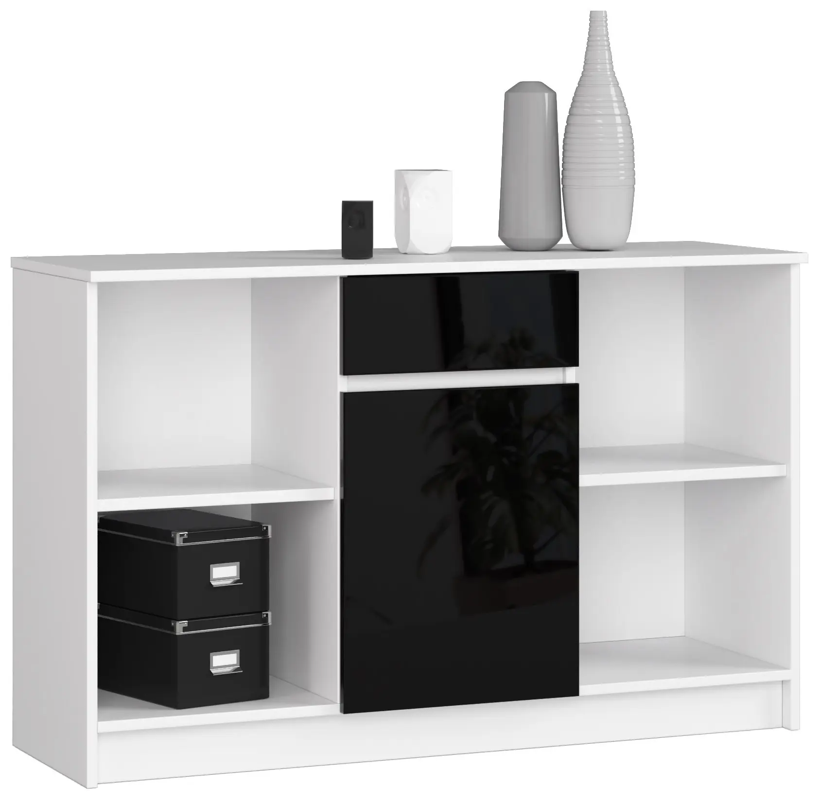 Ak furniture Komoda B-17 120 cm bílá/černá