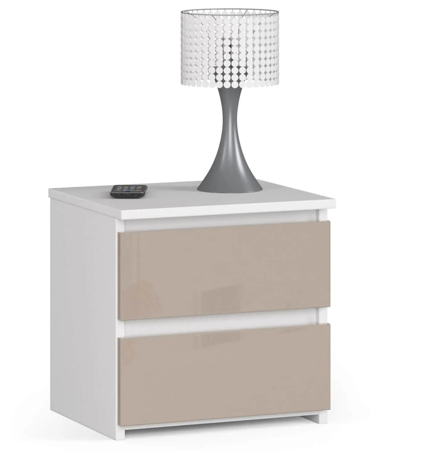 Ak furniture Noční stolek CL2 40 cm bílý/cappuccino lesk
