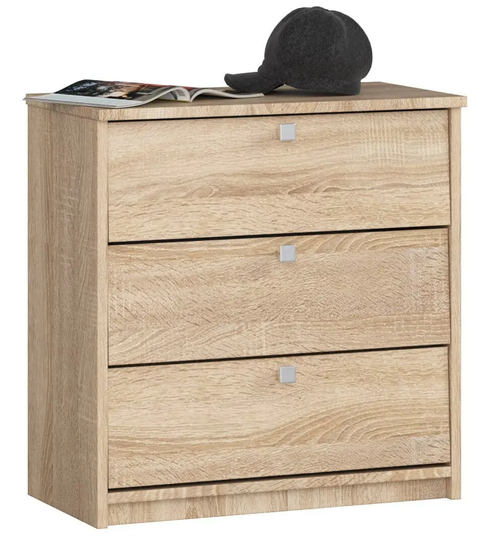 Ak furniture Botník Mini 60 cm - 3 dvířka dub sonoma