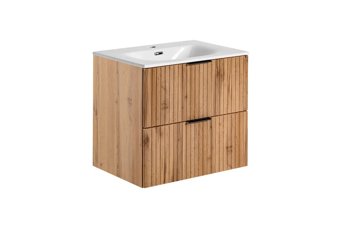 Comad Koupelnová skříňka s keramickým umyvadlem Adel Oak 60 cm - dub wotan