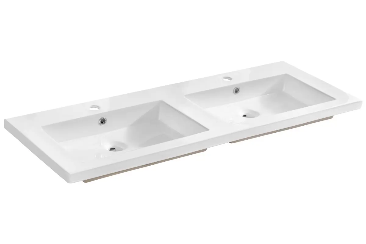 Comad Nábytkové keramické dvojumyvadlo UM-8070 SPIRIT 120D, 121x46 cm, bílá lesklá
