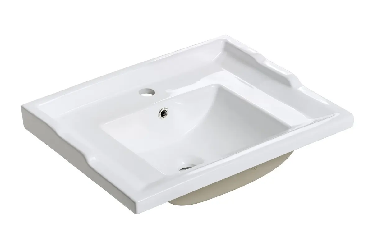 Comad Nábytkové keramické umyvadlo UM - CFP F60 RETRO DP, 61x46 cm, bílá lesklá