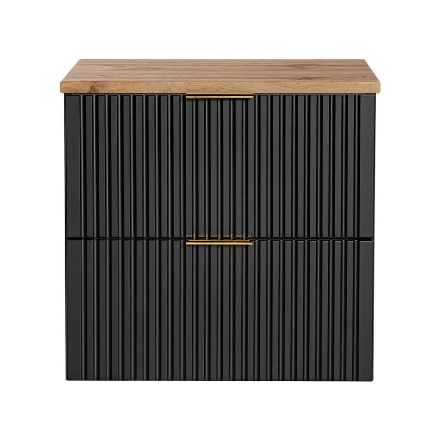 Comad Koupelnová skříňka pod deskové umyvadlo Adel Black SET -ADB B 60 černá/dub wotan