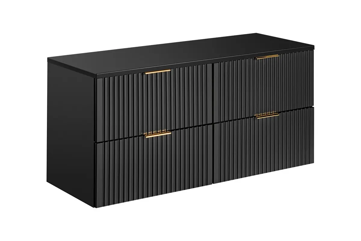 Comad Závěsná skříňka pod umyvadlo Casad s deskou 120 cm černá