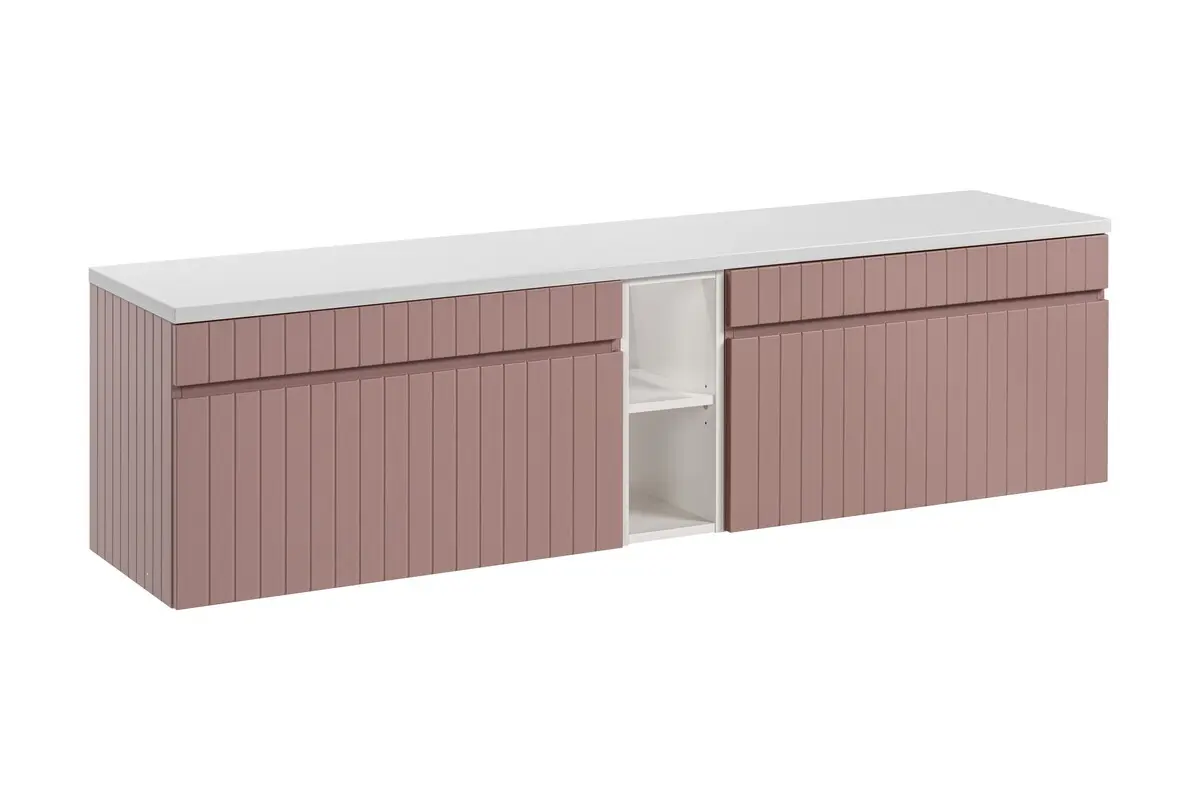 Comad Koupelnová skříňka pod deskové umyvadlo set Iconic Rose 180 antická růžová/bílá