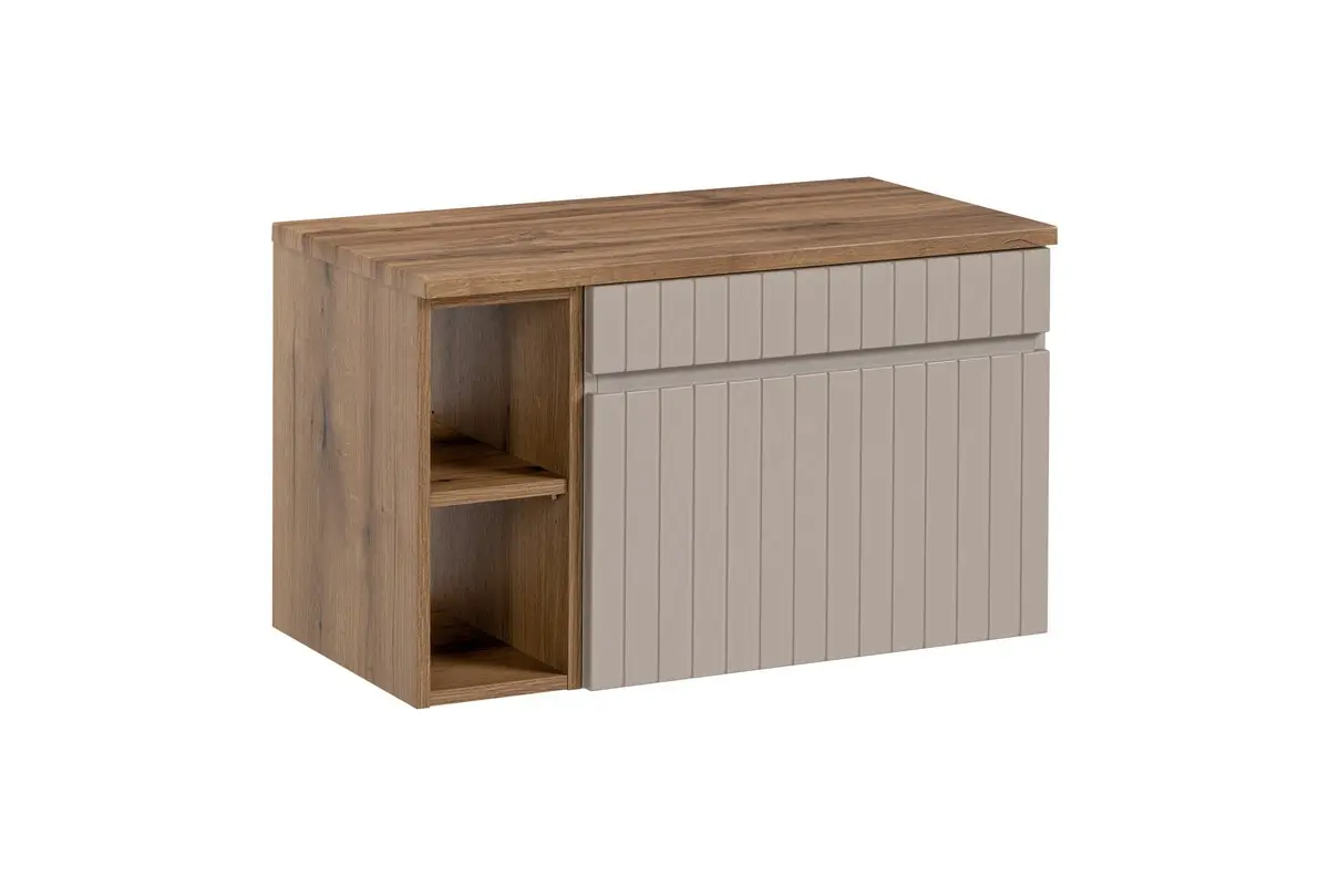 Comad Závěsná skříňka pod umyvadlo Iconic s deskou 80 cm kašmír/dub coast evoke