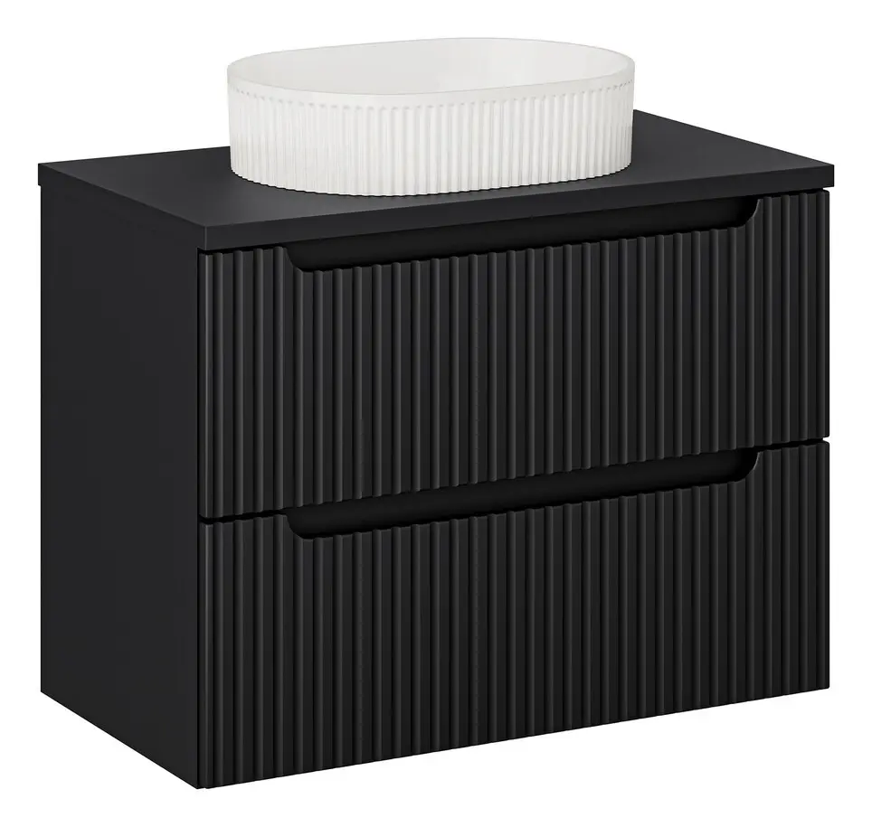 Comad Koupelnová skříňka s deskovým umyvadlem SET-NOB B BLACK 80 černá mat