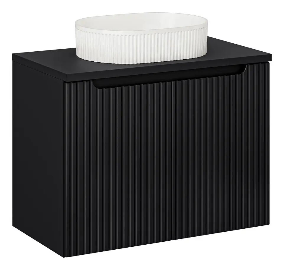 Comad Koupelnová skříňka s deskovým umyvadlem SET-NOB B BLACK 80 II černá mat