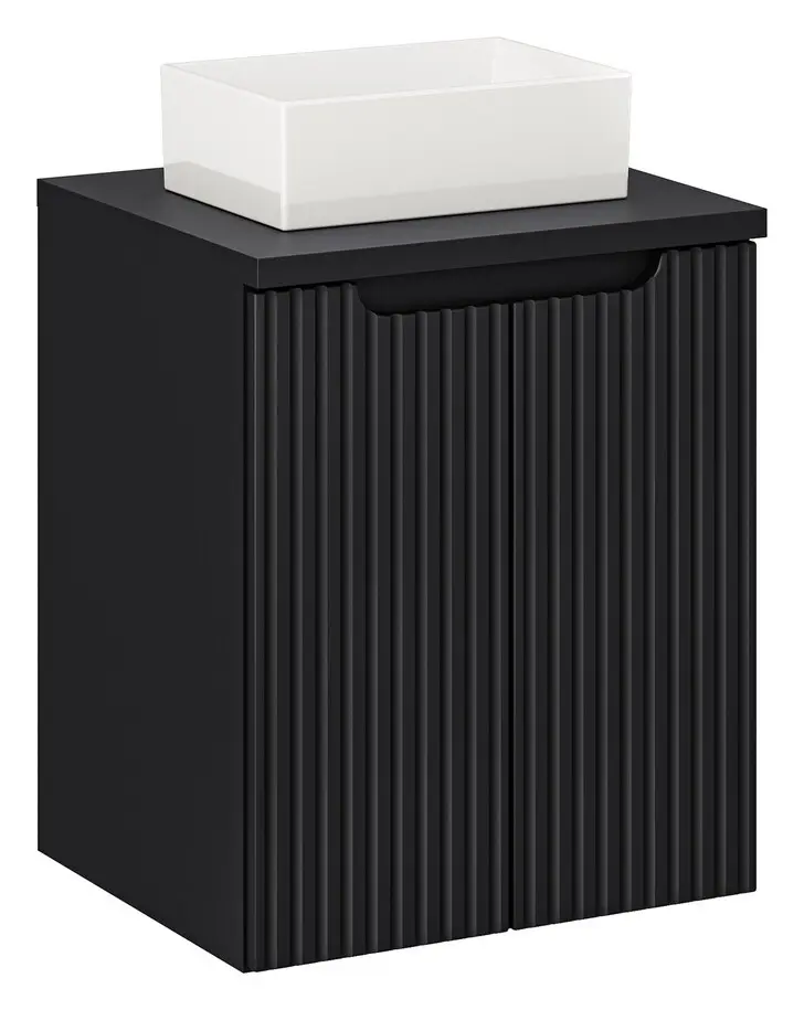Comad Závěsná skříňka Nova Black Gaja II s deskou a umyvadlem 50 cm černá