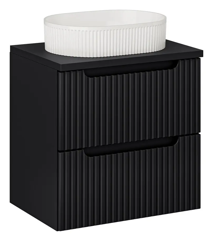 Comad Koupelnová skříňka s deskovým umyvadlem Nova Black 60 černá