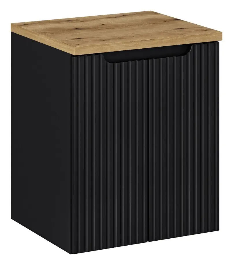 Comad Závěsná skříňka Nova Black II s deskou 50 cm černá/dub evoke