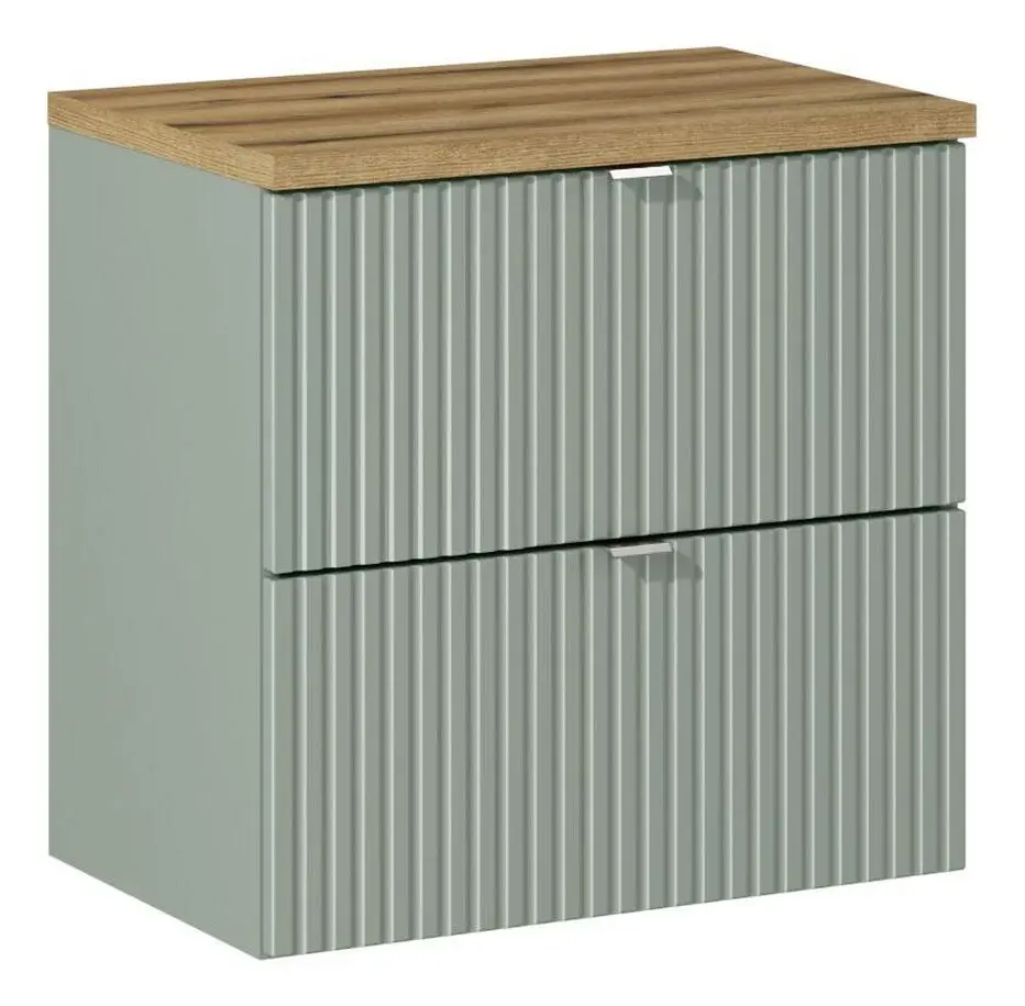 ArtCom Koupelnová skříňka s deskou LINE Reed Green D60/3 | 60 cm