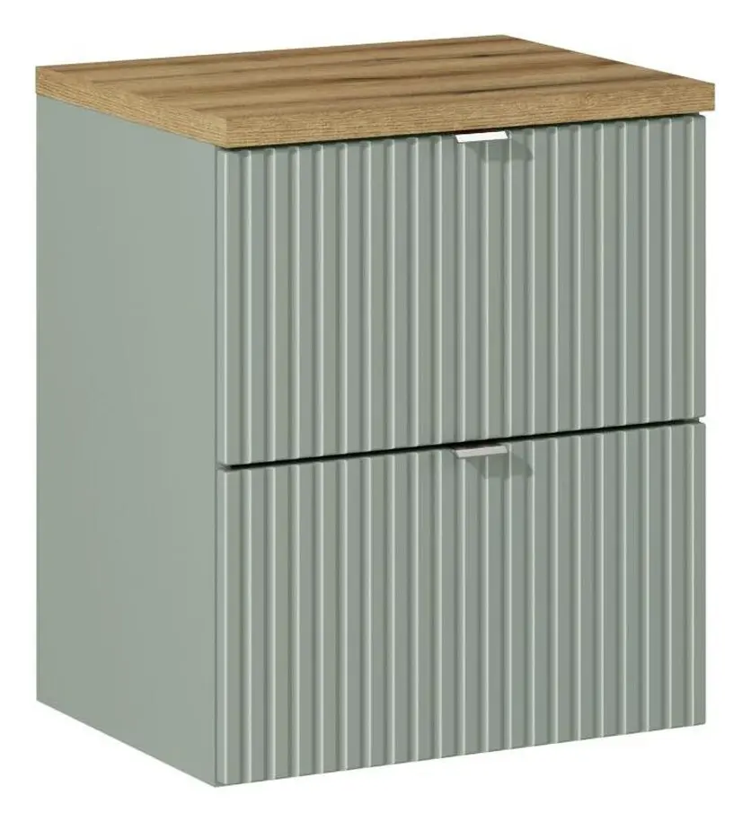 ArtCom Koupelnová skříňka s deskou LINE Reed Green D50/1 | 50 cm