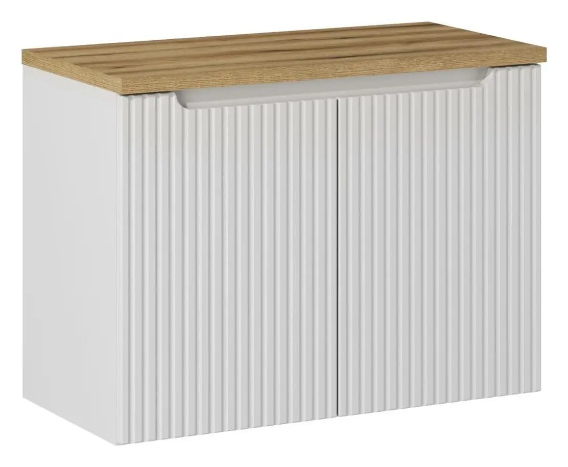 Comad Závěsná skříňka pod umyvadlo Nova White II s deskou 80 cm bílá/dub coast evoke