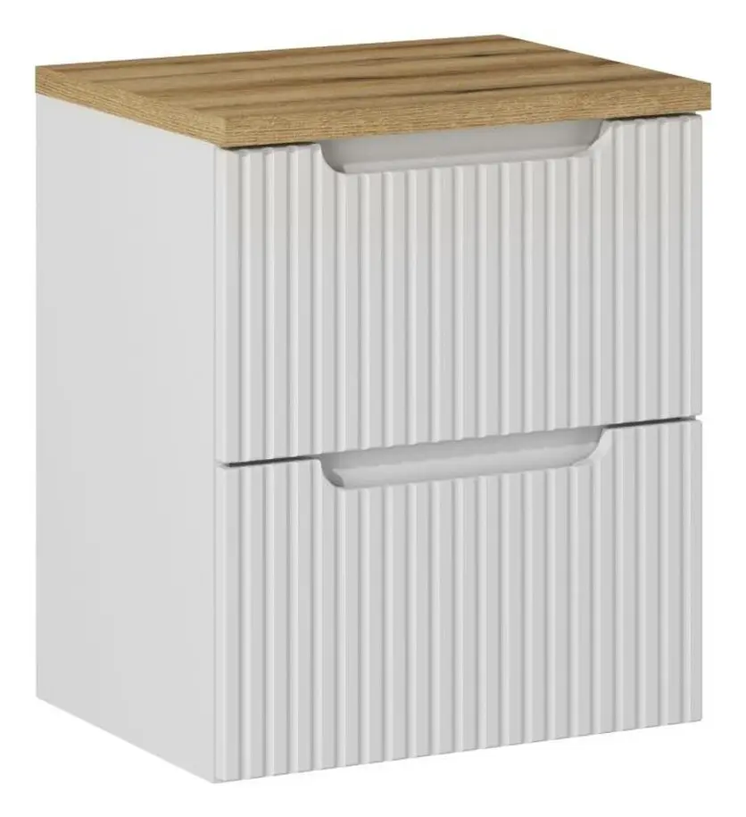 Comad Závěsná skříňka pod umyvadlo Nova White I s deskou 50 cm bílá/dub evoke