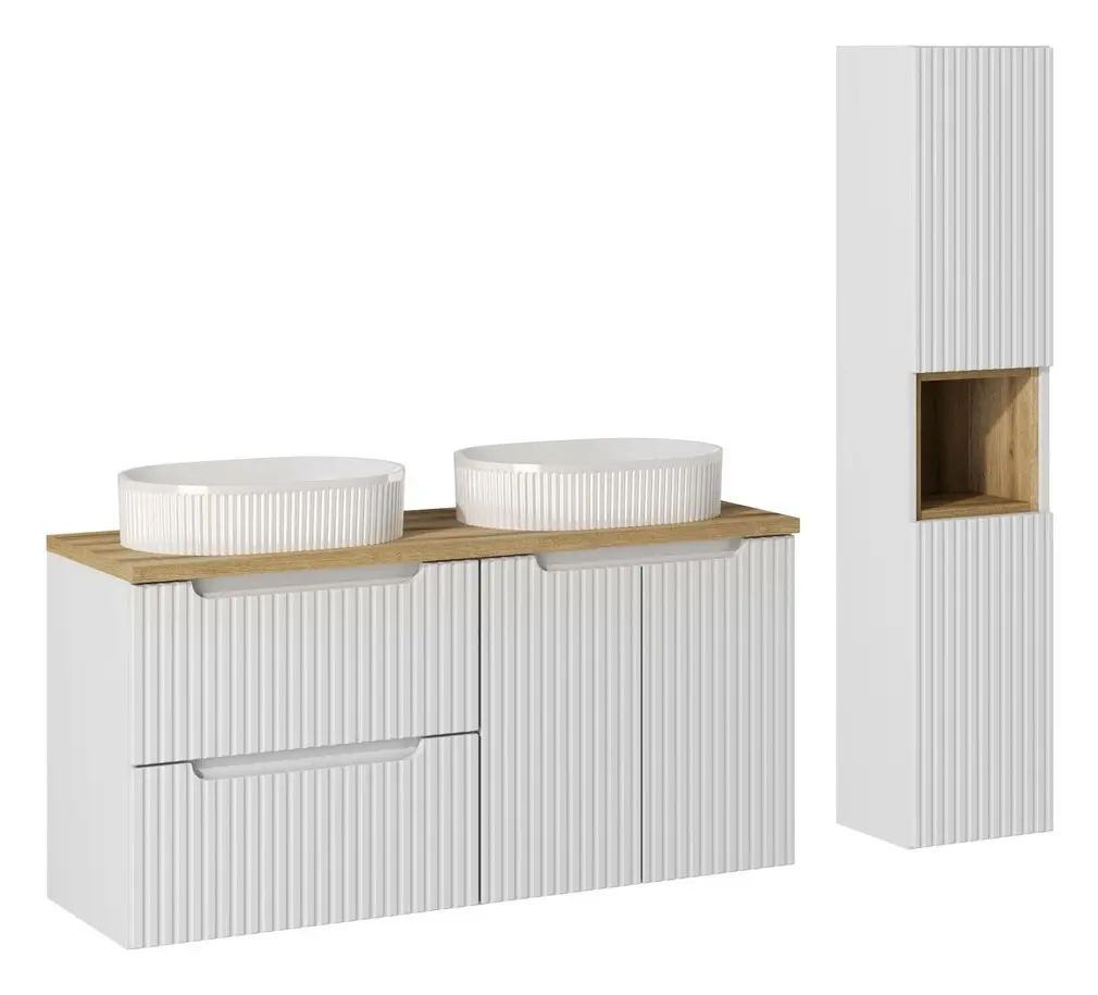 Comad Set koupelnového nábytku Nova White 120 bílá/dub