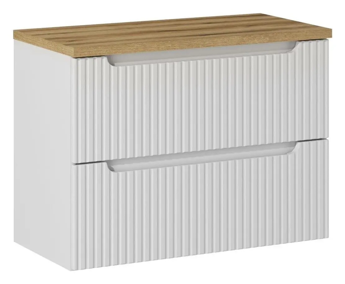 Comad Závěsná skříňka pod umyvadlo Nova White I s deskou 80 cm bílá/dub coast evoke