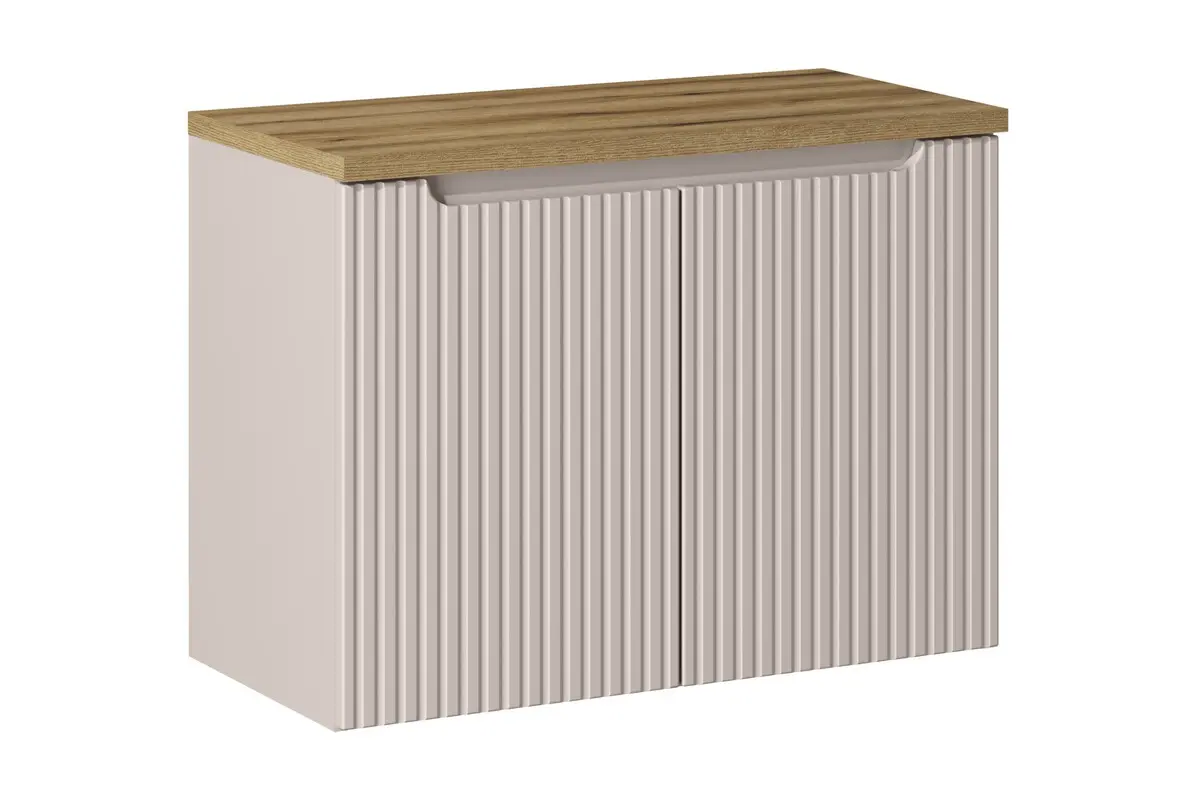 Comad Závěsná skříňka pod umyvadlo Nova Cashmere I s deskou 80 cm kašmír/dub coast evoke