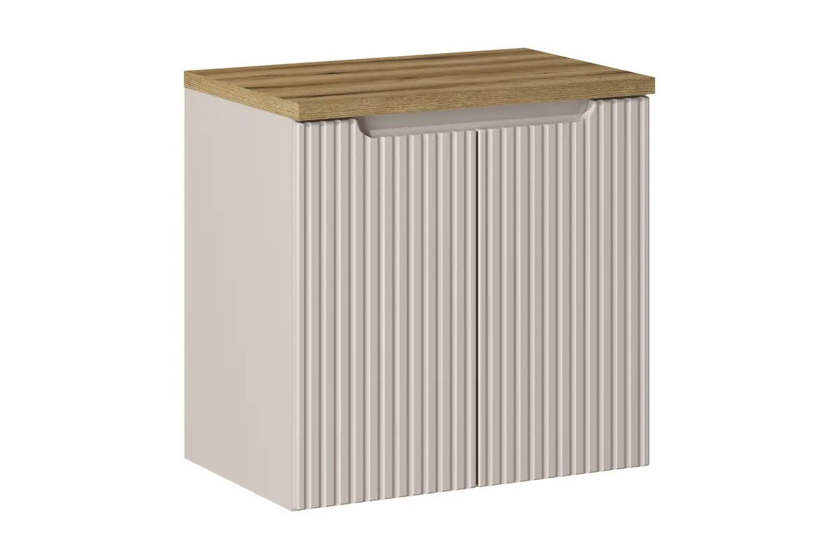 Comad Závěsná skříňka Nova Cashmere I s deskou 60 cm kašmírová/dub evoke