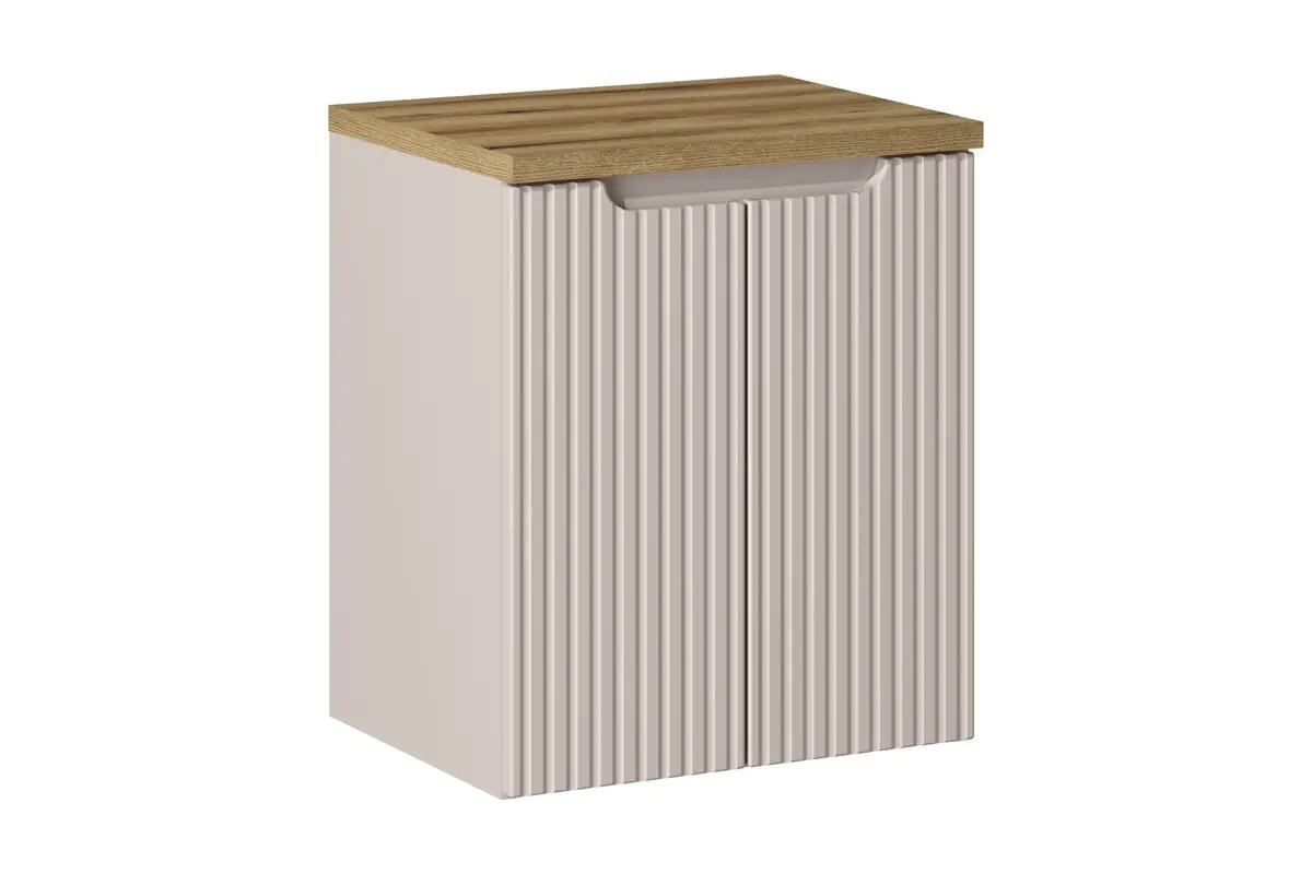 Comad Závěsná skříňka pod umyvadlo Nova Cashmere s deskou 50 cm kašmírová/dub evoke