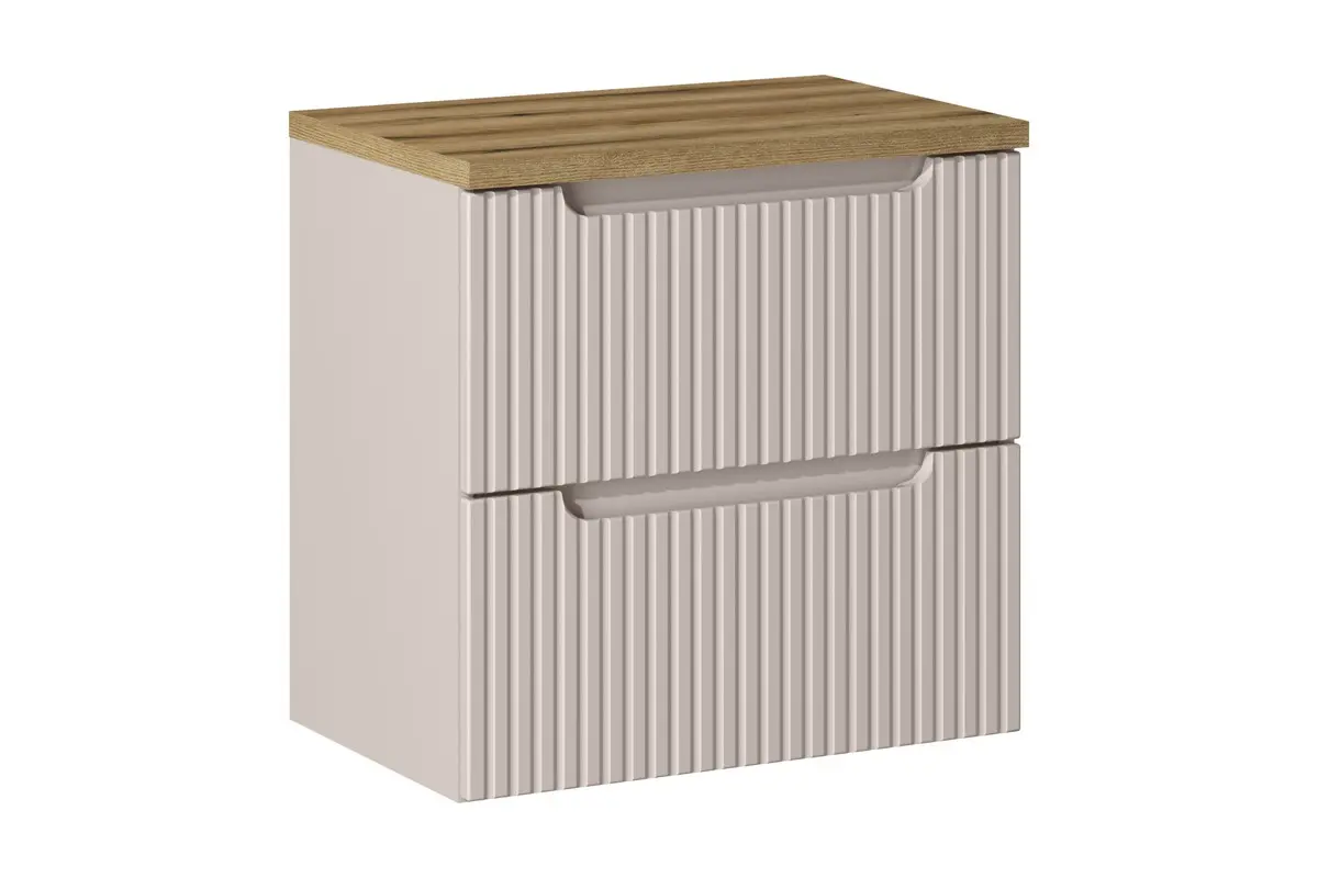 Comad Závěsná skříňka Nova Cashmere II s deskou 60 cm kašmírová/dub evoke