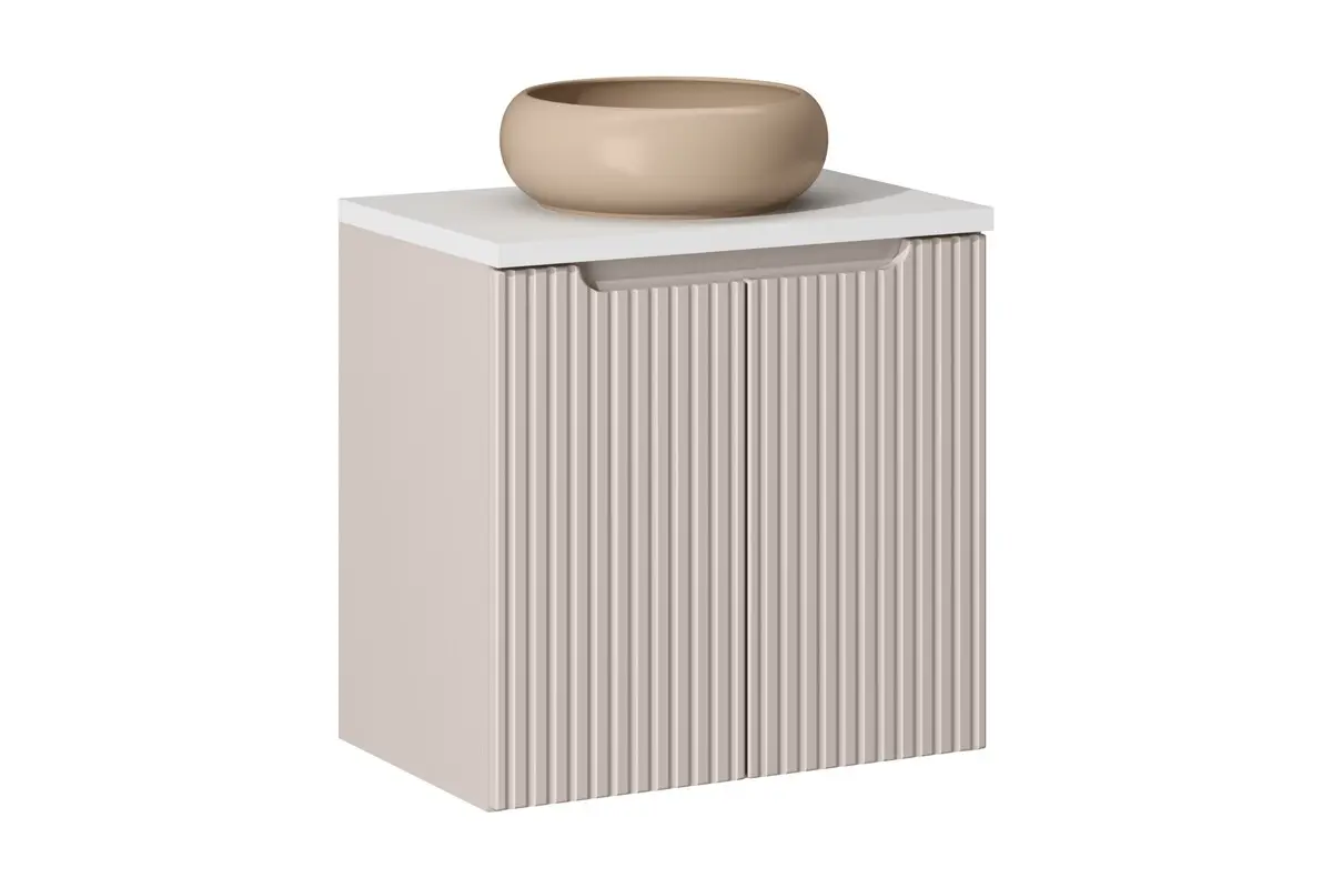 Comad Závěsná skříňka Nova Cashmere Wiki I s deskou 60 cm kašmírová/bílá