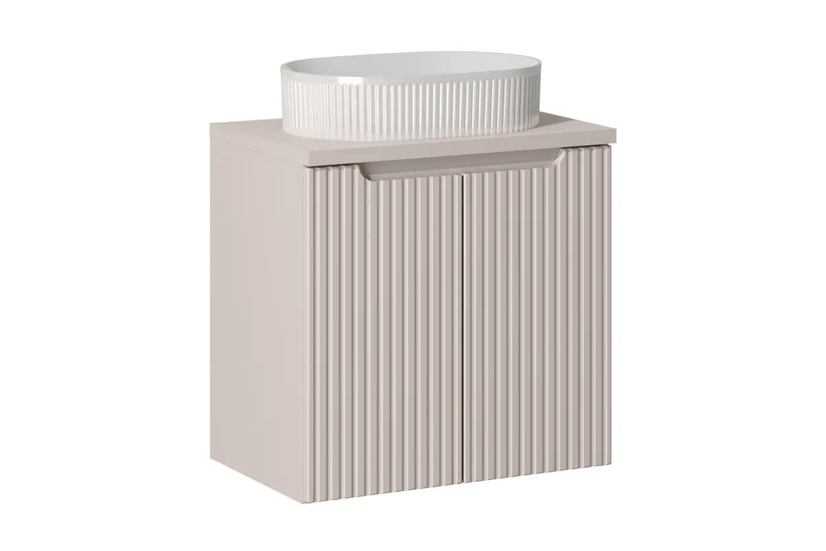 Comad Závěsná skříňka Nova Cashmere Beyond I s deskou a umyvadlem 60 cm kašmírová