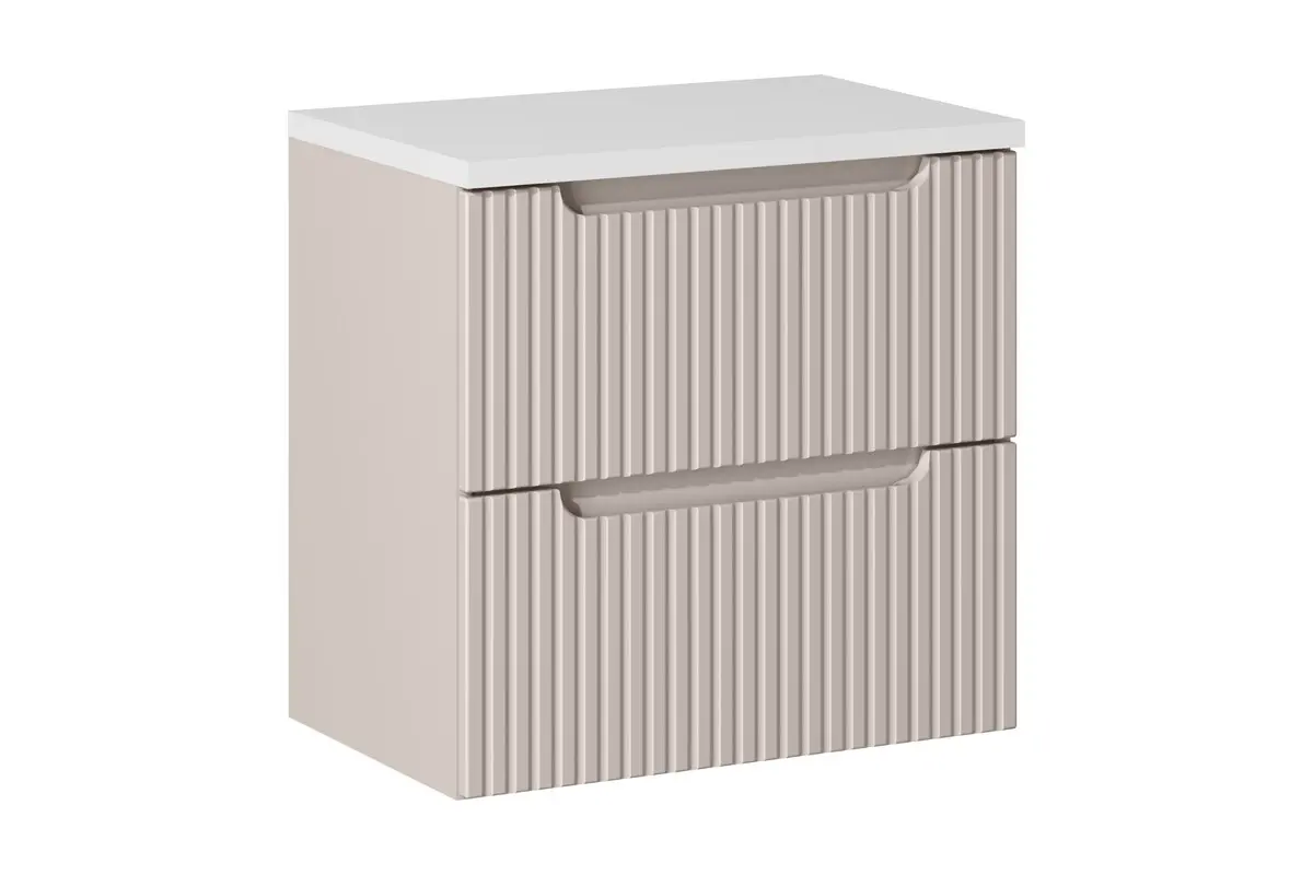 Comad Koupelnová skříňka pod deskové umyvadlo set Nova Cashmere II. 60 kašmír/bílá