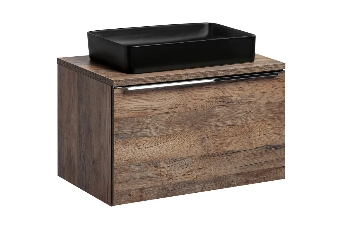 Comad Závěsná skříňka Santa Fe s deskou a umyvadlem 80 cm dub santa fe vintage