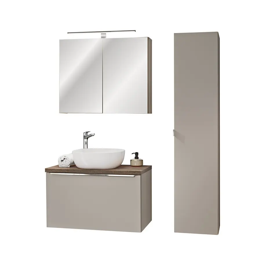 Comad Set koupelnového nábytku Santa Fe Taupe 80 šedá/dub vintage (6 kusů nábytku)