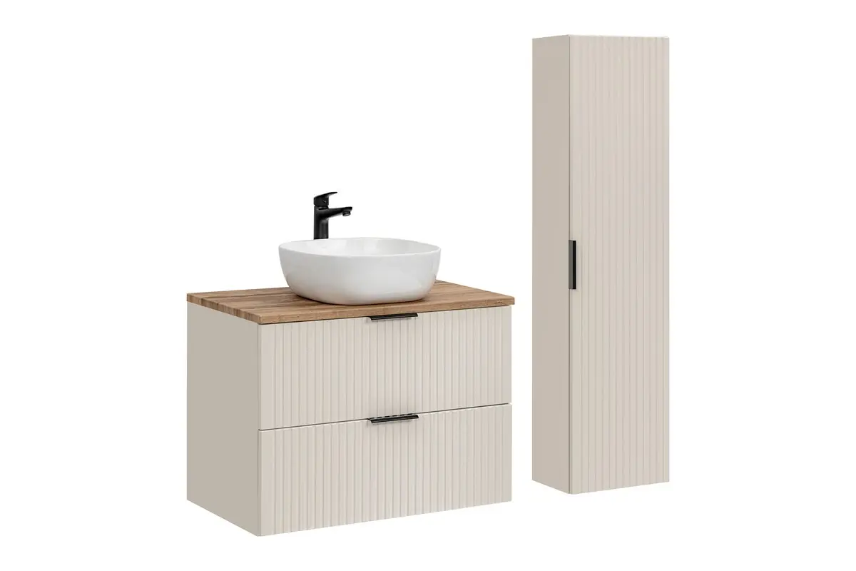 Comad Set koupelnového nábytku Adel Cashmere 80 dub wotan/kašmír mat