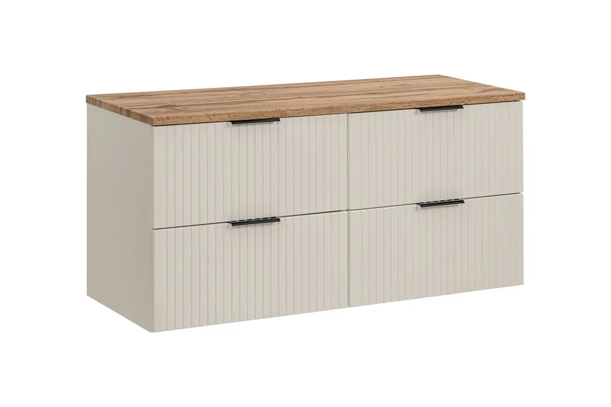 Comad Závěsná skříňka Adele Cashmere s deskou 120 cm kašmírová/dub wotan