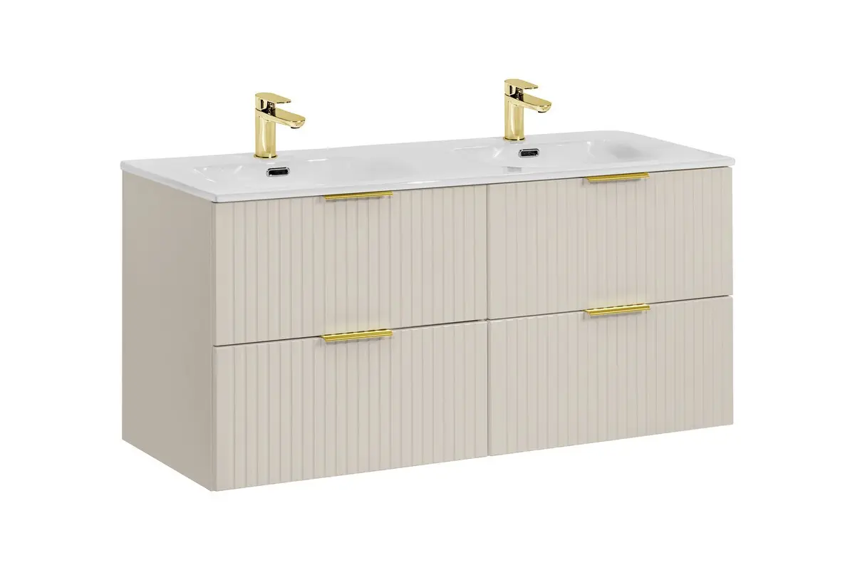 Comad Závěsná skříňka Adele Cashmere Sky se zápustným umyvadlem 120 cm kašmír/bílá