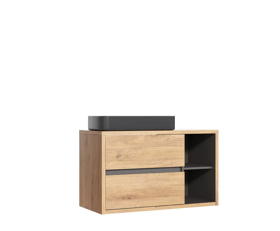 Comad Koupelnová skříňka s deskovým umyvadlem set Devon 100 dub shetland/grafit