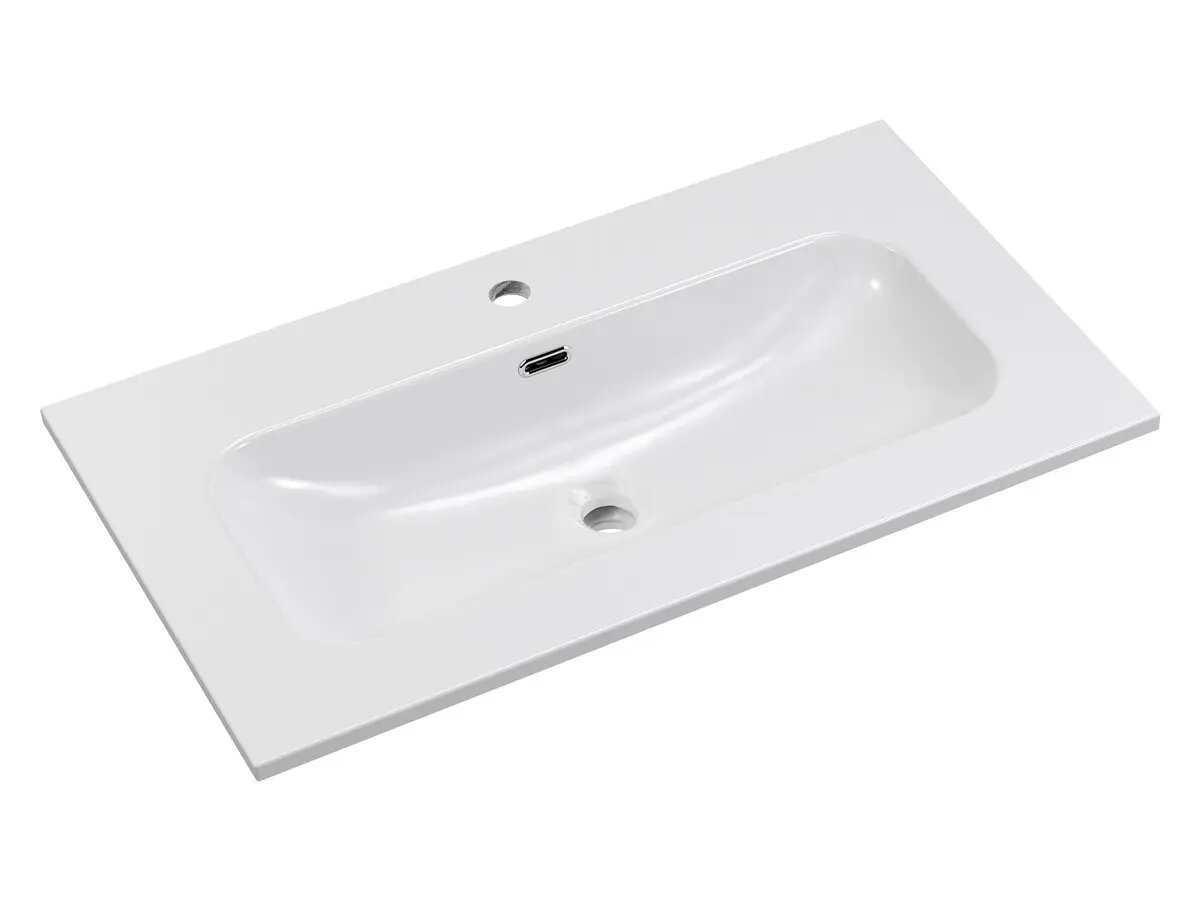 Comad Nábytkové keramické umyvadlo FLY WHITE GLOSS UM 80-46 DP, 81x46 cm, bílá lesklá