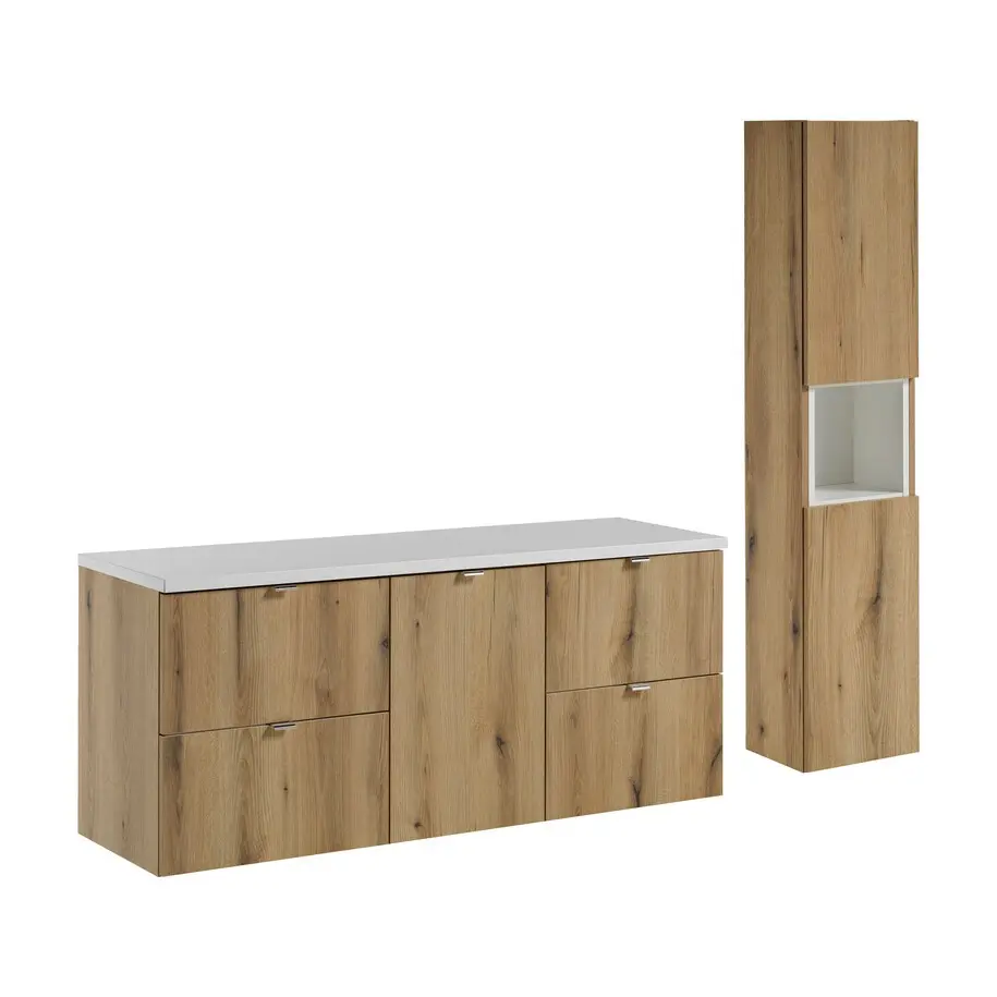 Comad Set koupelnového nábytku Nova Oak 140 dub evoke/bílá mat