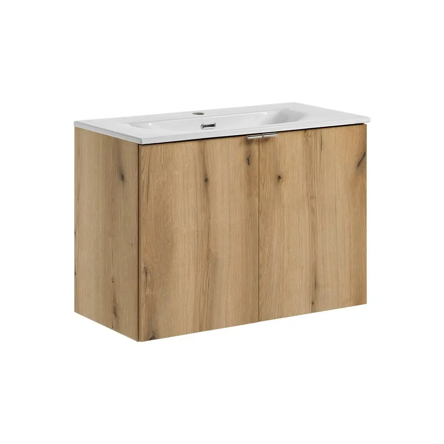 Comad Koupelnová skříňka s keramickým umyvadlem Nova Oak 80 cm - dub coast evoke