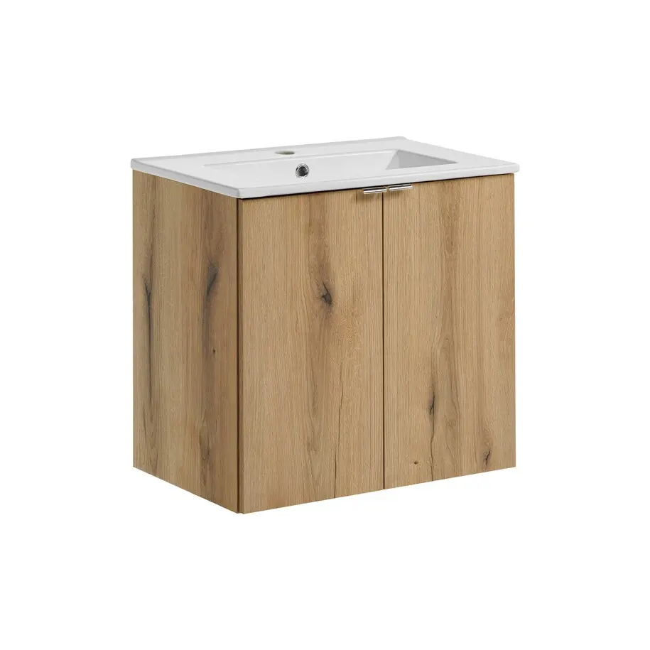 Comad Závěsná skříňka Nova Oak Dance II se zápustným umyvadlem 60 cm dub coast evoke