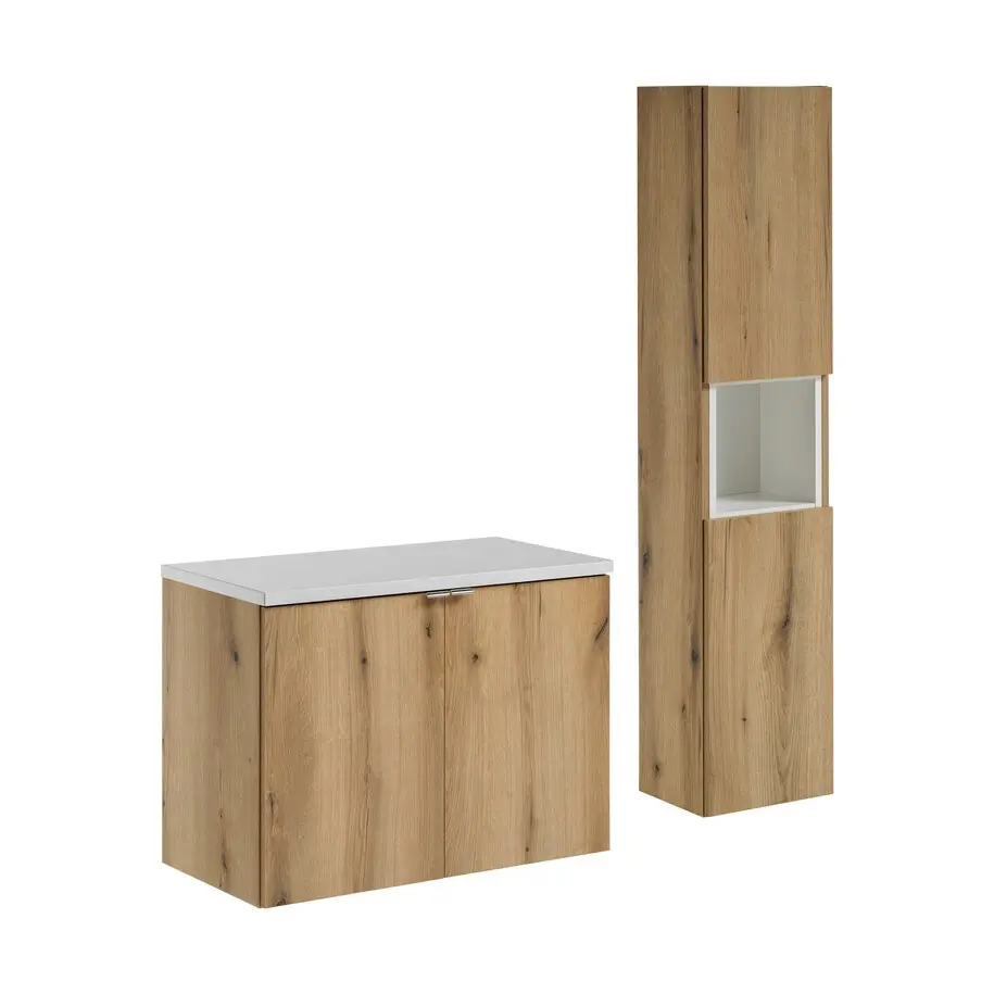Comad Set koupelnového nábytku Nova Oak 80 bílá matná/coast evoke oak