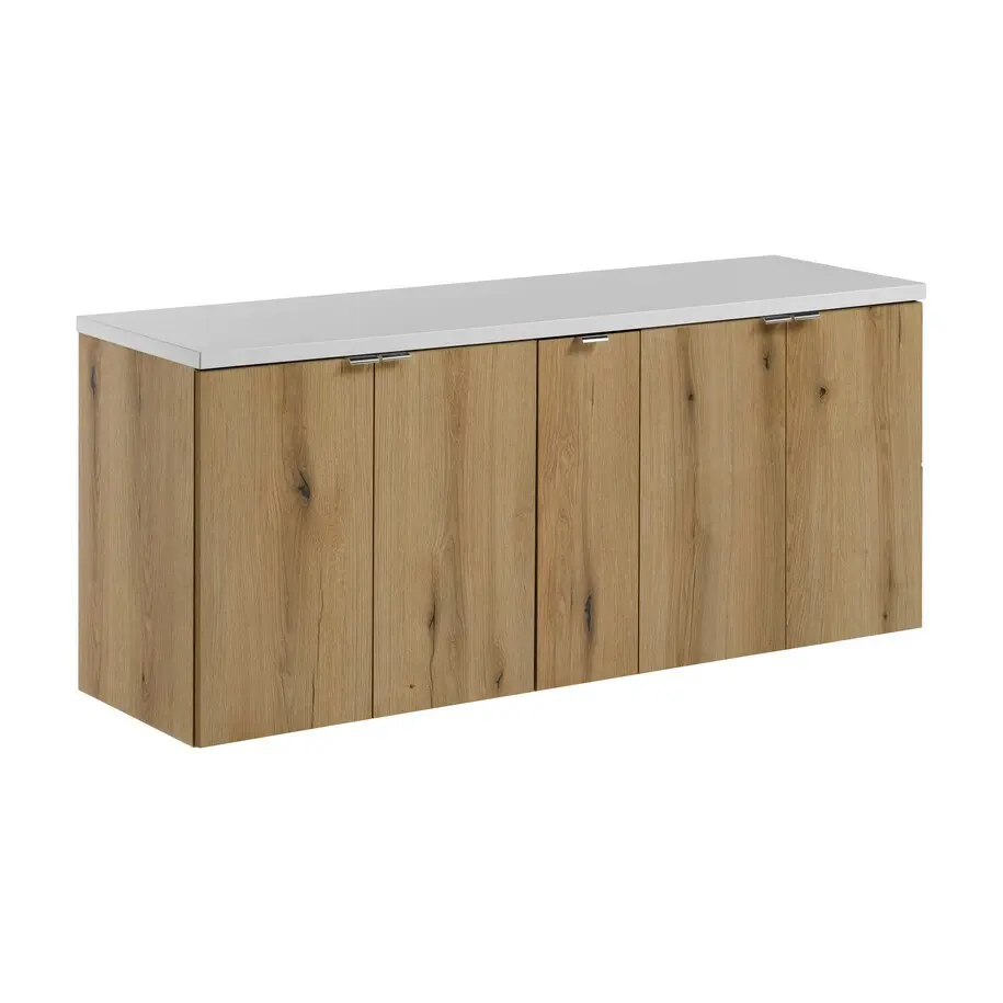 Comad Koupelnová skříňka pod deskové umyvadlo set Nova Oak 140 dub coast evoke/bílá