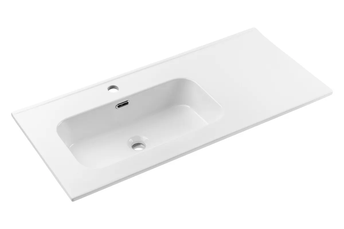 Comad Nábytkové keramické umyvadlo s odkládací plochou GO 2 100CM L DP, 101x46 cm, bílá lesklá