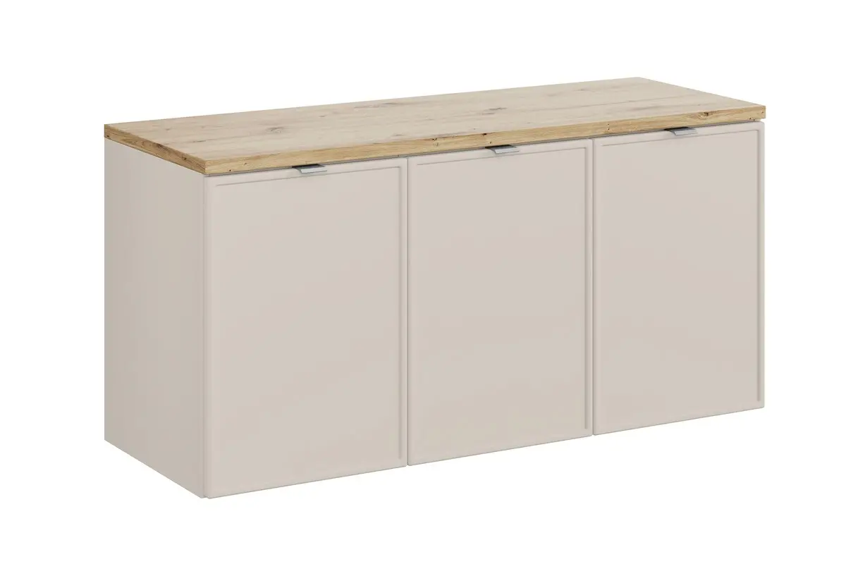 Comad Závěsná skříňka Bella Cashmere s deskou 120 cm kašmír/dub artisan