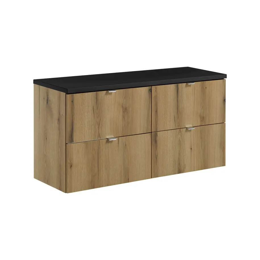 Comad Koupelnová skříňka pod deskové umyvadlo set Nova Oak III. 120 dub coast evoke/černá